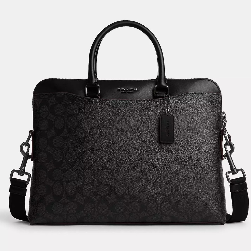 Coach Signature Beckett Portfolio Briefcase in Black